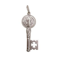 Colgante Llave de San Benito Protector en Plata de Ley 925mls