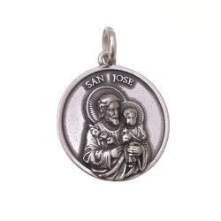 Colgante Medalla de San José en Plata de Ley 925mls