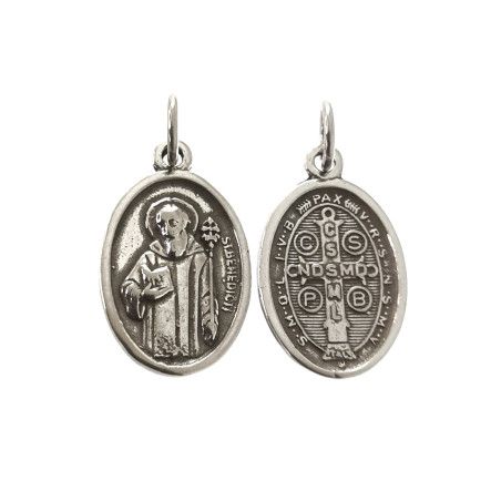 Colgante San Benito Protector en Plata de Ley 925mls