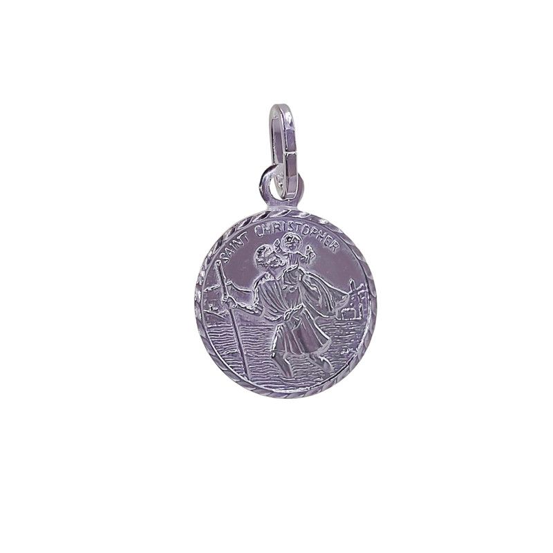 Colgante Medalla de San Cristóbal en Plata de Ley 925mls