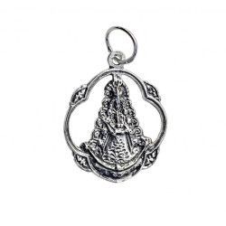 Colgante de la Virgen del Rocío en la Pandereta en Plata de Ley 925mls