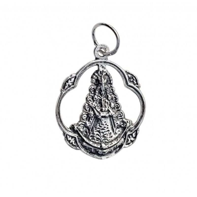 Colgante de la Virgen del Rocío en la Pandereta en Plata de Ley 925mls