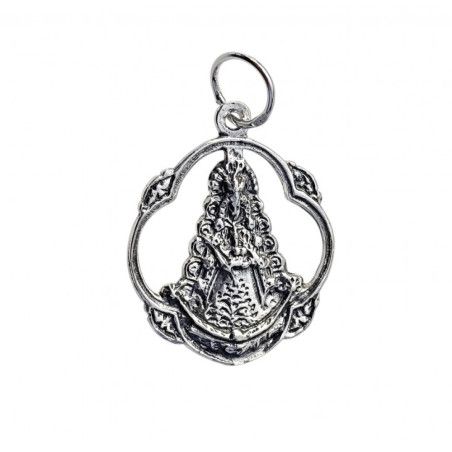 Colgante de la Virgen del Rocío en la Pandereta en Plata de Ley 925mls