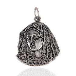 Colgante del Rostro de la Virgen de la Macarena en Plata de Ley 925mls