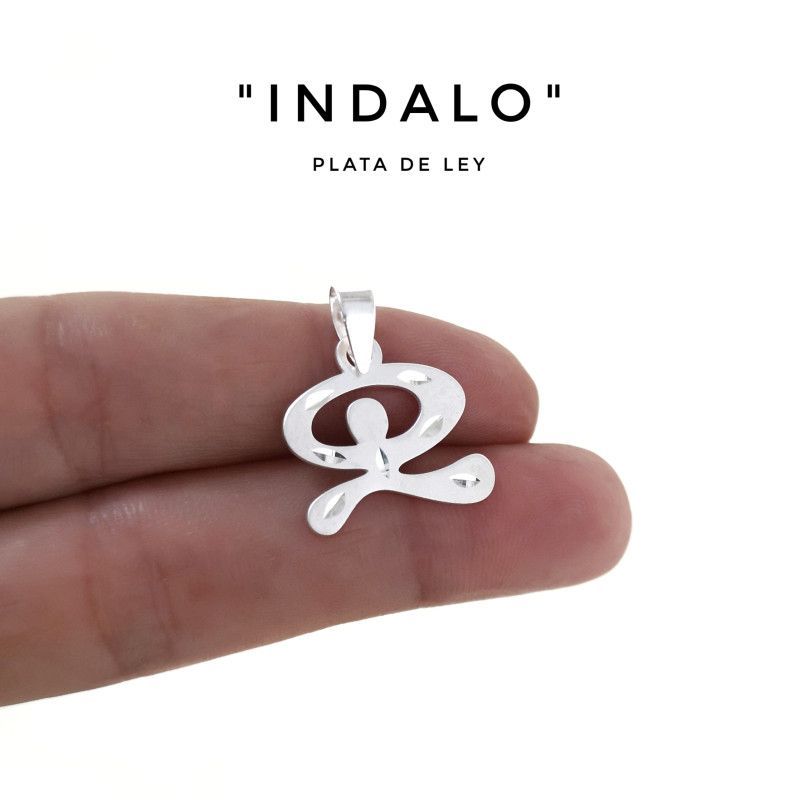 Colgante de Indalo Bailón Tallado Grande en Plata de Ley 925mls