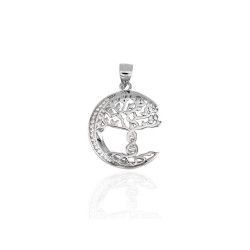 Colgante de Árbol de la Vida con Luna en Plata de Ley 925mls