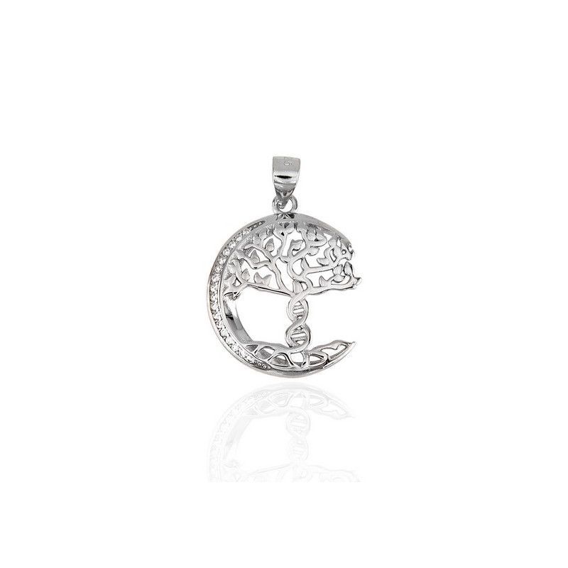 Colgante de Árbol de la Vida con Luna en Plata de Ley 925mls