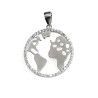 Colgante del Mundo con Circonitas Microengastadas en Plata de Ley 925