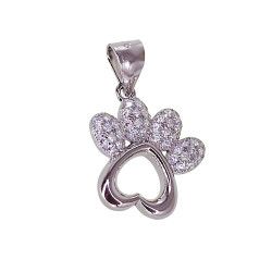 Colgante de Huella con Circonitas en Plata de Ley 925mls