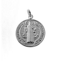 Colgante Medalla de San Benito Protector en Plata de Ley 925mls