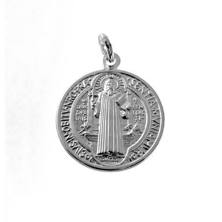 Colgante Medalla de San Benito Protector en Plata de Ley 925mls