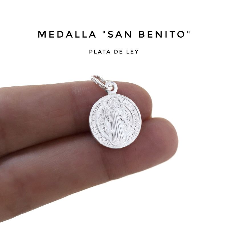 Colgante Medalla de San Benito Protector en Plata de Ley 925mls