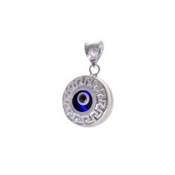 Colgante Ojo Turco con Greca en Plata de Ley 925mls