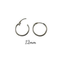 Aros Lisos de 12mm en Plata de Ley 925mls