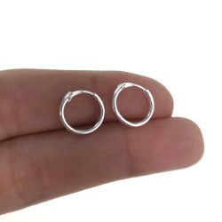 Aros Lisos de 12mm en Plata de Ley 925mls