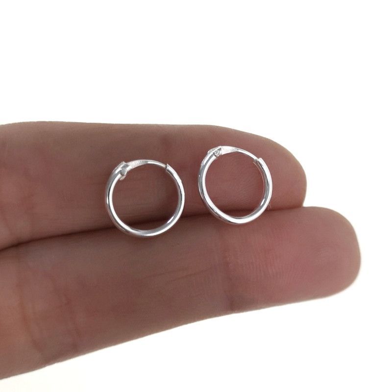 Aros Lisos de 12mm en Plata de Ley 925mls