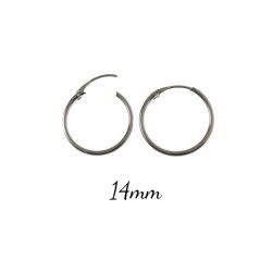 Aros Lisos de 14mm en Plata de Ley 925mls