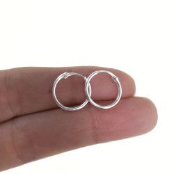 Aros Lisos de 14mm en Plata de Ley 925mls
