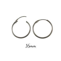 Aros Lisos de 16mm en Plata de Ley 925mls