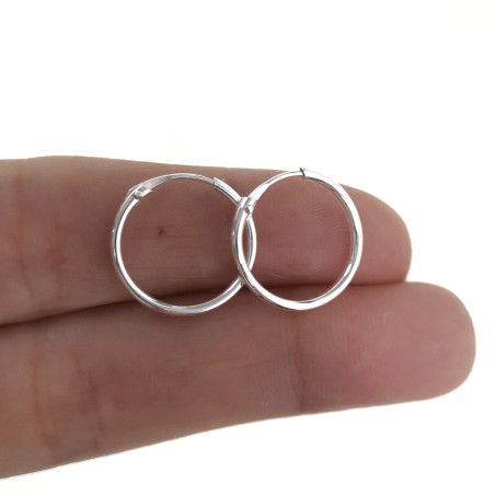 Aros Lisos de 16mm en Plata de Ley 925mls