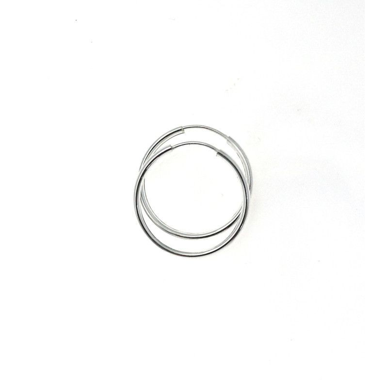 Aros Lisos de 20mm en Plata de Ley 925mls