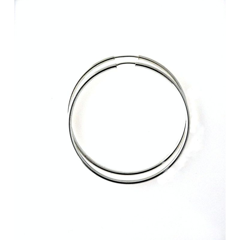 Aros Lisos de 45mm en Plata de Ley 925mls