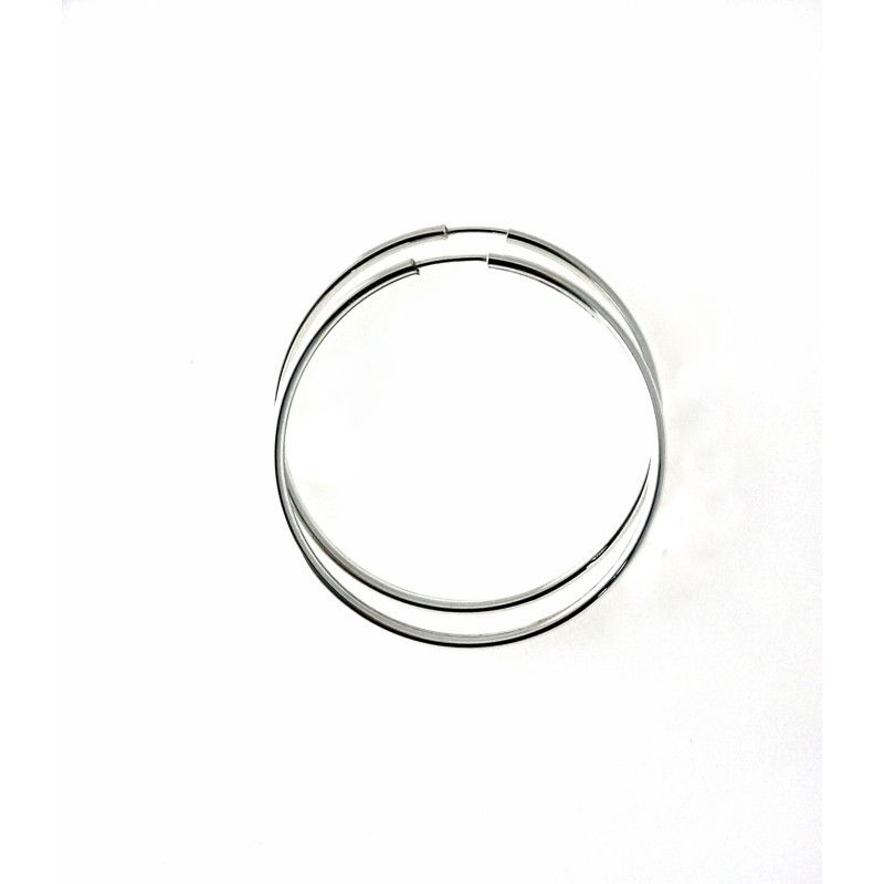 Aros Lisos de 40mm en Plata de Ley 925mls