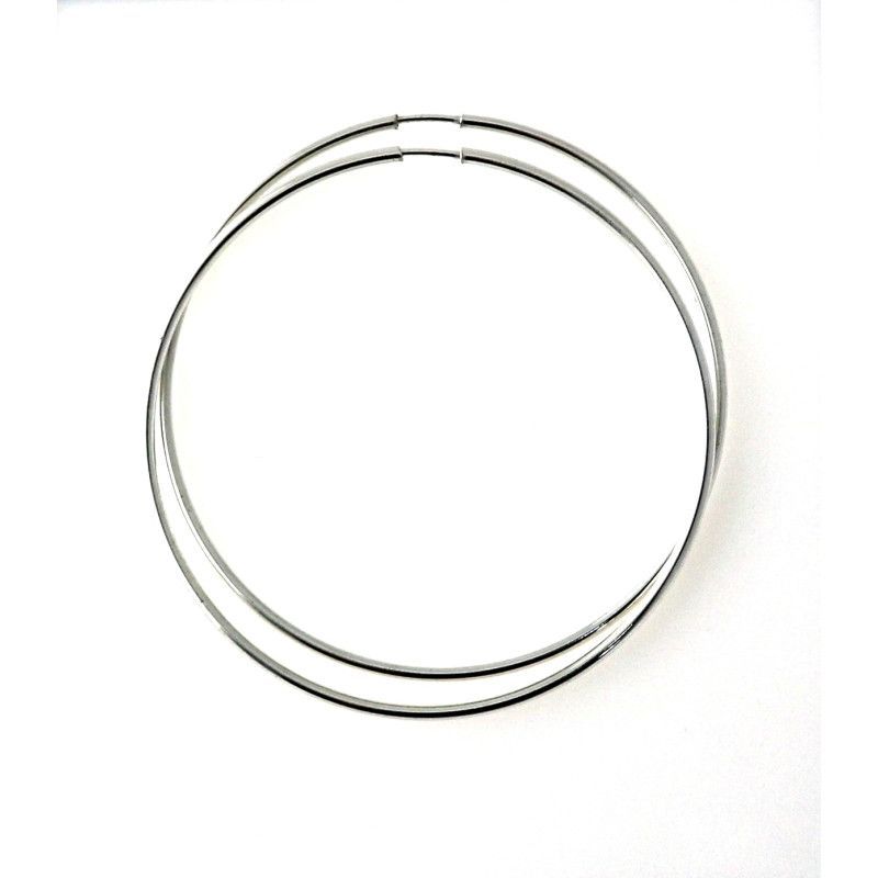 Aros Lisos de 60mm en Plata de Ley 925mls