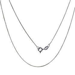 Cadena 50cm Veneciana Cuadrada Rodiada en Plata de Ley 925mls