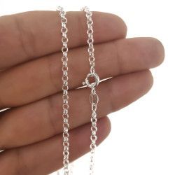 Cadena 40cm Rolo en Plata de Ley 925mls