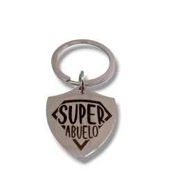 Llavero de Abuelo con Mensaje en Acero Plateado Hipoalergénico 316l