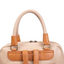 Mochila de Rafia y Polipiel Beige y Apricot – Estilo y Elegancia