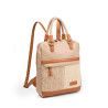 Mochila de Rafia y Polipiel Beige y Apricot – Estilo y Elegancia
