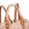 Mochila de Rafia y Polipiel Beige y Apricot – Estilo y Elegancia