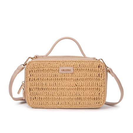 Bolso Bandolera de Rafia y Polipiel – Estilo y Elegancia