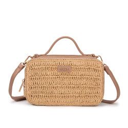 Bolso Bandolera de Rafia y Polipiel – Estilo y Elegancia