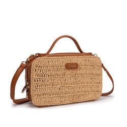 Bolso Bandolera de Rafia y Polipiel – Estilo y Elegancia