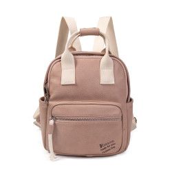 Mochila de Polipiel Negro, Apricot y Kaki | Estilo y Elegancia
