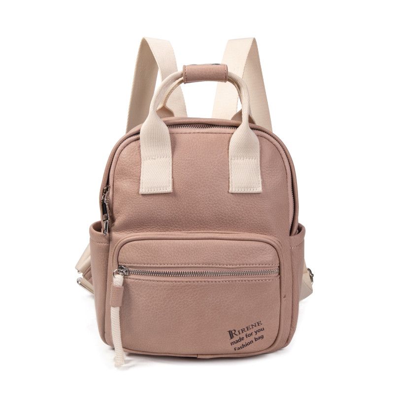 Mochila de Polipiel Negro, Apricot y Kaki | Estilo y Elegancia