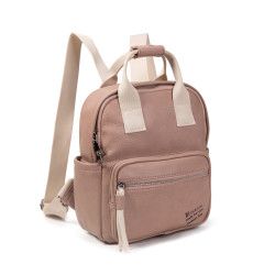 Mochila de Polipiel Negro, Apricot y Kaki | Estilo y Elegancia