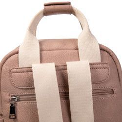 Mochila de Polipiel Negro, Apricot y Kaki | Estilo y Elegancia