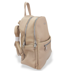 Mochila de Polipiel Beige y Taupe | Estilo y Elegancia