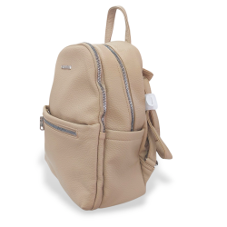 Mochila de Polipiel Beige y Taupe | Estilo y Elegancia