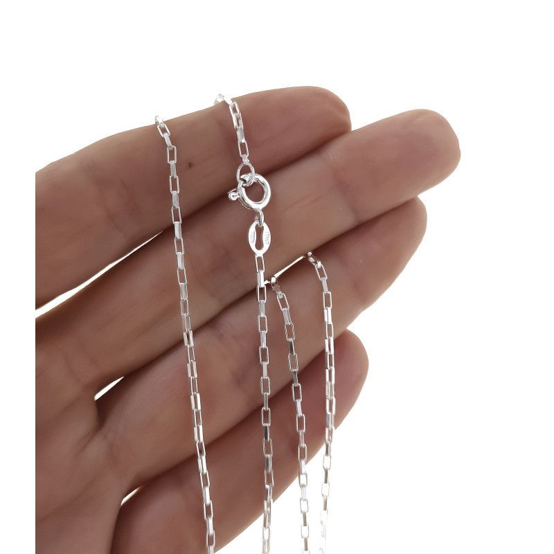 Cadena 45cm Forzada Alargada en Plata de Ley 925mls