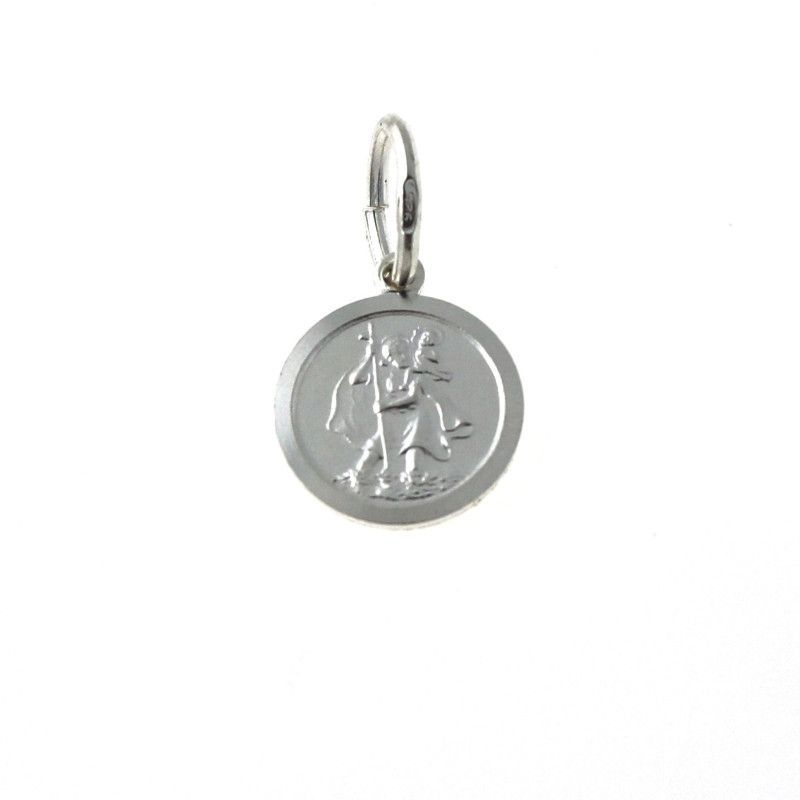 Colgante Medalla de San Cristóbal en Plata de Ley 925mls