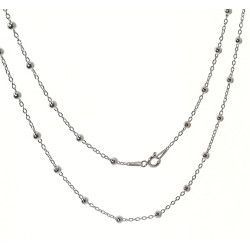 Cadena 60cm Forzada Combinada de Bolitas en Plata de Ley 925mls