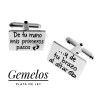 Gemelos Papá con Mensaje en Plata de Ley 925mls