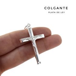 Colgante Cruz con Cristo en Plata de Ley 925mls