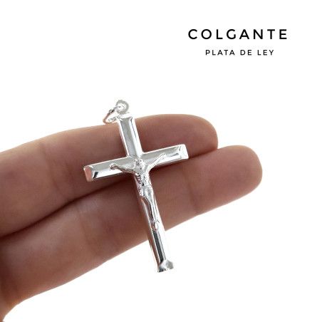 Colgante Cruz con Cristo en Plata de Ley 925mls