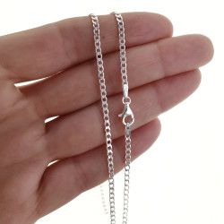 Cadena 50cm Barbada en Plata de Ley 925mls